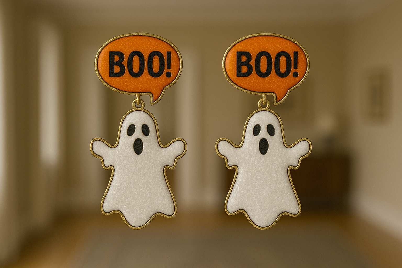 BOO ghost Halloween earrings